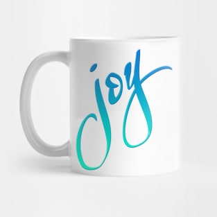 JOY Hand Lettered T-Shirt in Blue & Teal/Aqua Mug